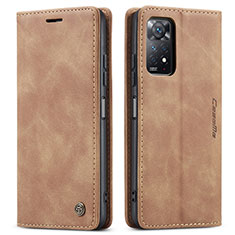 Funda de Cuero Cartera con Soporte Carcasa C01S para Xiaomi Redmi Note 11 Pro 4G Marron Claro