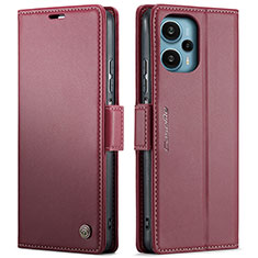 Funda de Cuero Cartera con Soporte Carcasa C01S para Xiaomi Redmi Note 12 Turbo 5G Rojo Rosa