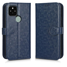 Funda de Cuero Cartera con Soporte Carcasa C01X para Google Pixel 5 Azul