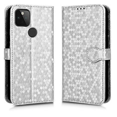 Funda de Cuero Cartera con Soporte Carcasa C01X para Google Pixel 5a 5G Plata