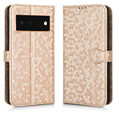 Funda de Cuero Cartera con Soporte Carcasa C01X para Google Pixel 6 5G Oro