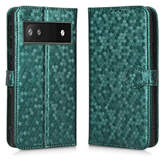 Funda de Cuero Cartera con Soporte Carcasa C01X para Google Pixel 6a 5G Verde