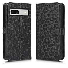 Funda de Cuero Cartera con Soporte Carcasa C01X para Google Pixel 7a 5G Negro