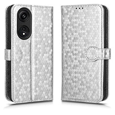 Funda de Cuero Cartera con Soporte Carcasa C01X para Huawei Honor X5 Plus Plata