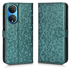 Funda de Cuero Cartera con Soporte Carcasa C01X para Huawei Honor X7 Verde