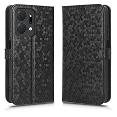 Funda de Cuero Cartera con Soporte Carcasa C01X para Huawei Honor X7a Negro