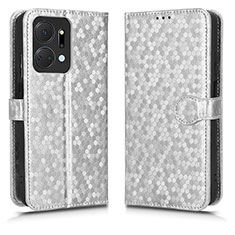 Funda de Cuero Cartera con Soporte Carcasa C01X para Huawei Honor X7a Plata