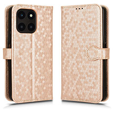 Funda de Cuero Cartera con Soporte Carcasa C01X para Huawei Honor X8b Oro