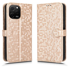 Funda de Cuero Cartera con Soporte Carcasa C01X para Huawei Nova Y61 Oro