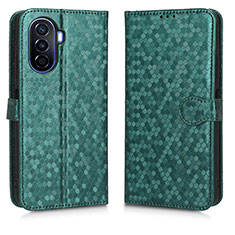 Funda de Cuero Cartera con Soporte Carcasa C01X para Huawei Nova Y70 Verde