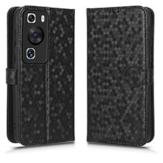 Funda de Cuero Cartera con Soporte Carcasa C01X para Huawei P60 Pro Negro