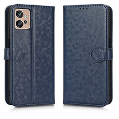 Funda de Cuero Cartera con Soporte Carcasa C01X para Motorola Moto G32 Azul