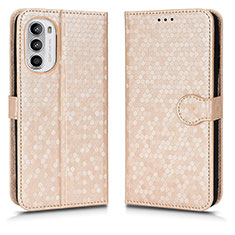 Funda de Cuero Cartera con Soporte Carcasa C01X para Motorola MOTO G52 Oro