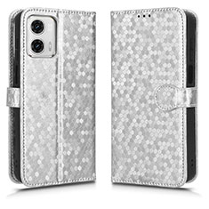 Funda de Cuero Cartera con Soporte Carcasa C01X para Motorola Moto G53 5G Plata