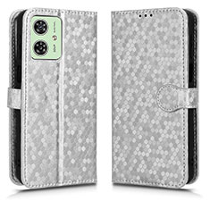 Funda de Cuero Cartera con Soporte Carcasa C01X para Motorola Moto G54 5G Plata