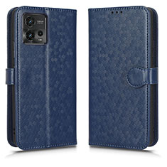 Funda de Cuero Cartera con Soporte Carcasa C01X para Motorola Moto G72 Azul