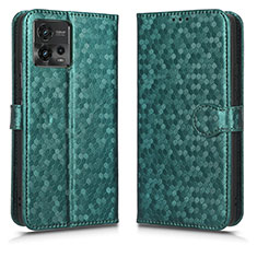 Funda de Cuero Cartera con Soporte Carcasa C01X para Motorola Moto G72 Verde