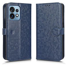 Funda de Cuero Cartera con Soporte Carcasa C01X para Motorola Moto X40 5G Azul