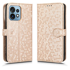 Funda de Cuero Cartera con Soporte Carcasa C01X para Motorola Moto X40 5G Oro