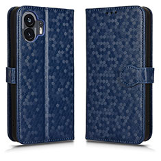 Funda de Cuero Cartera con Soporte Carcasa C01X para Nothing Phone 2 Azul