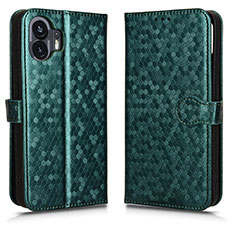 Funda de Cuero Cartera con Soporte Carcasa C01X para Nothing Phone 2 Verde