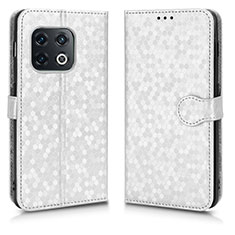 Funda de Cuero Cartera con Soporte Carcasa C01X para OnePlus 10 Pro 5G Plata