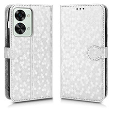 Funda de Cuero Cartera con Soporte Carcasa C01X para OnePlus Nord 2T 5G Plata