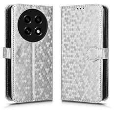 Funda de Cuero Cartera con Soporte Carcasa C01X para Oppo A2 Pro 5G Plata