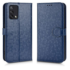 Funda de Cuero Cartera con Soporte Carcasa C01X para Oppo A74 4G Azul