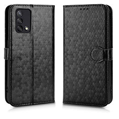 Funda de Cuero Cartera con Soporte Carcasa C01X para Oppo A74 4G Negro