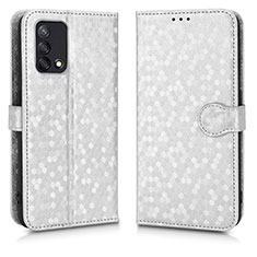 Funda de Cuero Cartera con Soporte Carcasa C01X para Oppo A74 4G Plata