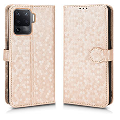 Funda de Cuero Cartera con Soporte Carcasa C01X para Oppo A95 5G Oro