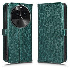 Funda de Cuero Cartera con Soporte Carcasa C01X para Oppo Find X6 5G Verde