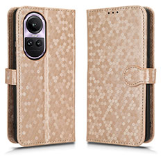 Funda de Cuero Cartera con Soporte Carcasa C01X para Oppo Reno10 5G Oro