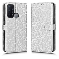 Funda de Cuero Cartera con Soporte Carcasa C01X para Oppo Reno5 A Plata