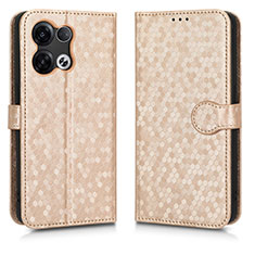 Funda de Cuero Cartera con Soporte Carcasa C01X para Oppo Reno8 Pro 5G Oro