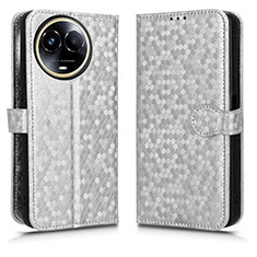 Funda de Cuero Cartera con Soporte Carcasa C01X para Realme 11X 5G Plata