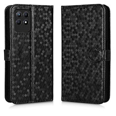 Funda de Cuero Cartera con Soporte Carcasa C01X para Realme 8i Negro