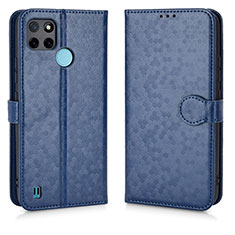 Funda de Cuero Cartera con Soporte Carcasa C01X para Realme C25Y India Azul