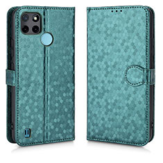 Funda de Cuero Cartera con Soporte Carcasa C01X para Realme C25Y Verde