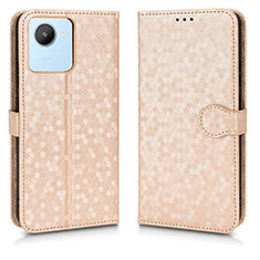 Funda de Cuero Cartera con Soporte Carcasa C01X para Realme C30 Oro