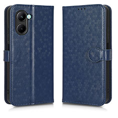 Funda de Cuero Cartera con Soporte Carcasa C01X para Realme C33 (2023) Azul