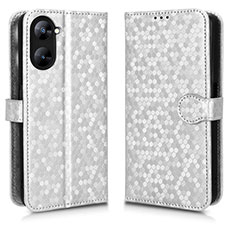 Funda de Cuero Cartera con Soporte Carcasa C01X para Realme V20 5G Plata