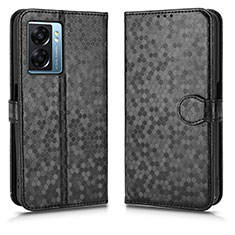 Funda de Cuero Cartera con Soporte Carcasa C01X para Realme V23i 5G Negro