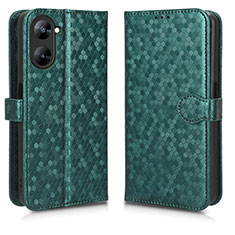 Funda de Cuero Cartera con Soporte Carcasa C01X para Realme V30t 5G Verde