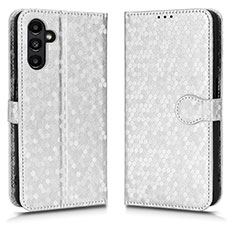 Funda de Cuero Cartera con Soporte Carcasa C01X para Samsung Galaxy A04s Plata