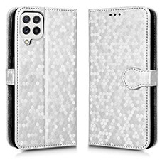 Funda de Cuero Cartera con Soporte Carcasa C01X para Samsung Galaxy A12 Plata