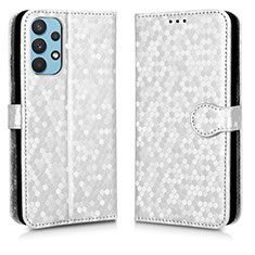 Funda de Cuero Cartera con Soporte Carcasa C01X para Samsung Galaxy A32 4G Plata