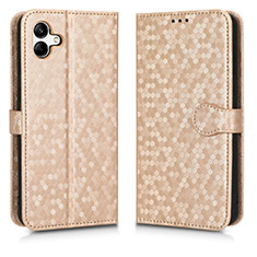 Funda de Cuero Cartera con Soporte Carcasa C01X para Samsung Galaxy M04 Oro