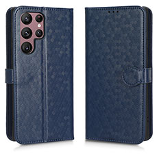 Funda de Cuero Cartera con Soporte Carcasa C01X para Samsung Galaxy S23 Ultra 5G Azul